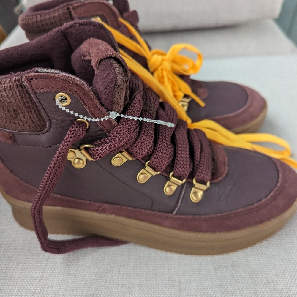 Keds burgundy leather booties
